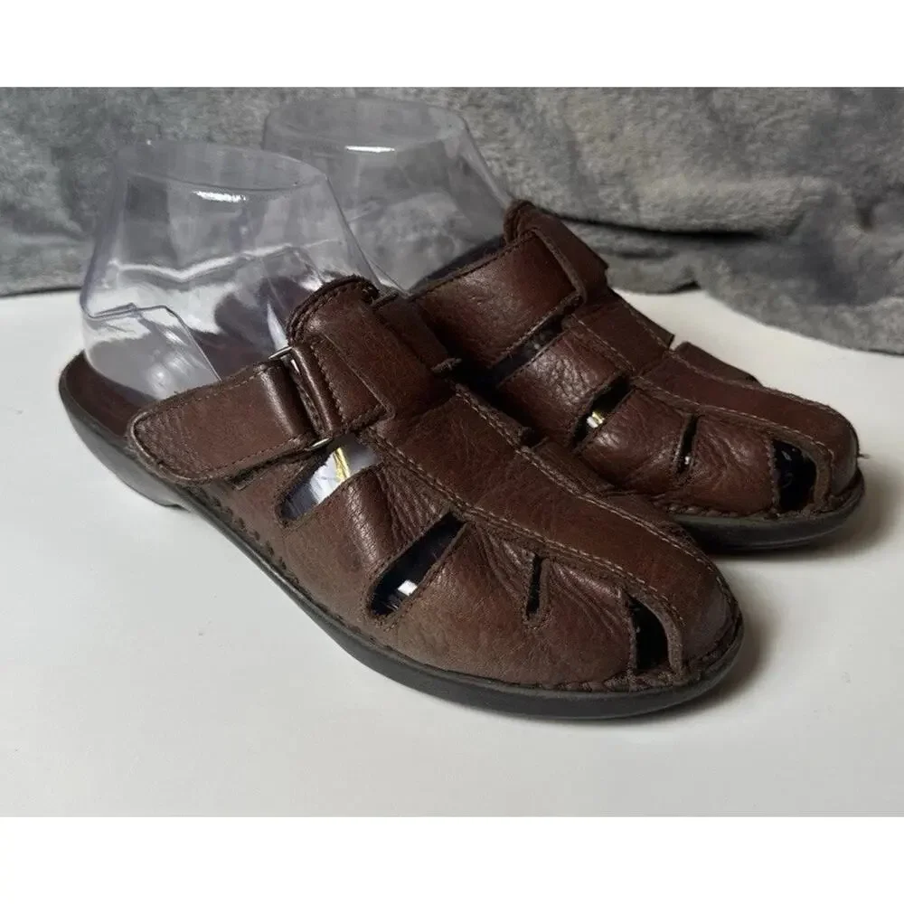 Easy Spirit Women’s Mule Sandal Shoes Comfort Slide Medium Brown Leather Sz 7.5‎